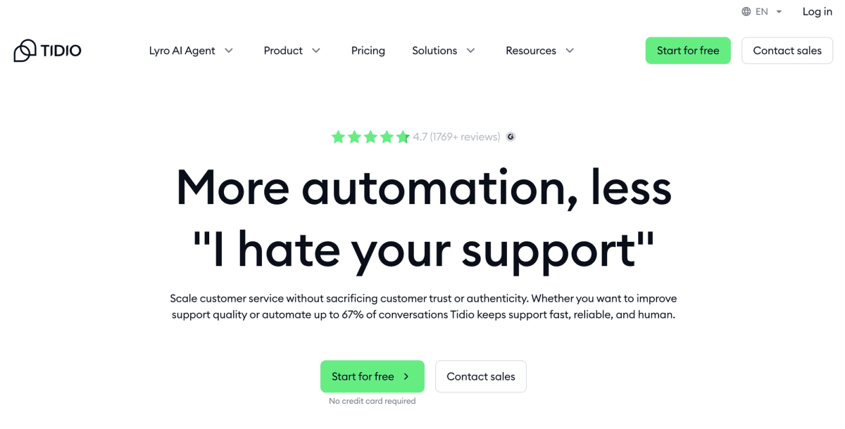 Tidio Homepage