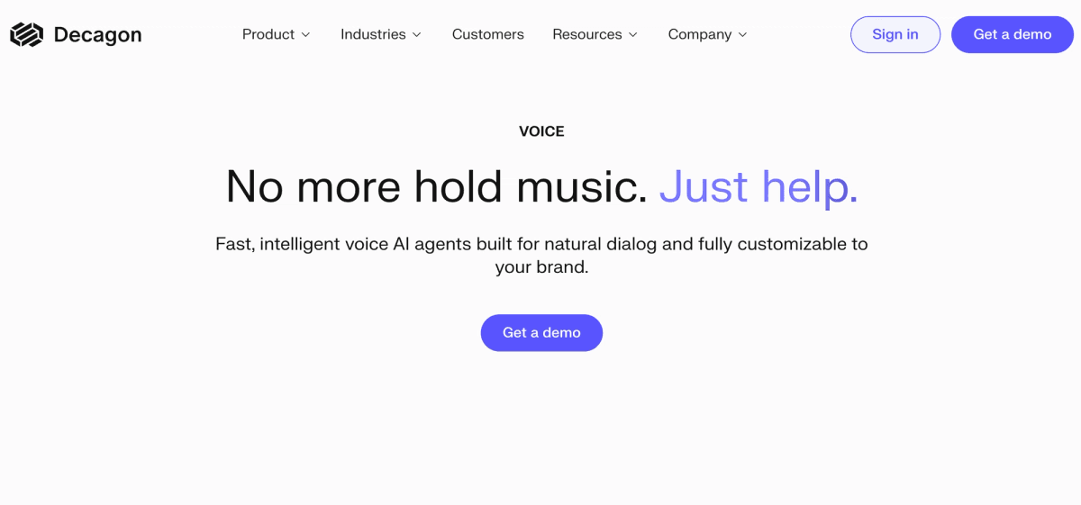 Decagon Voice Webpage