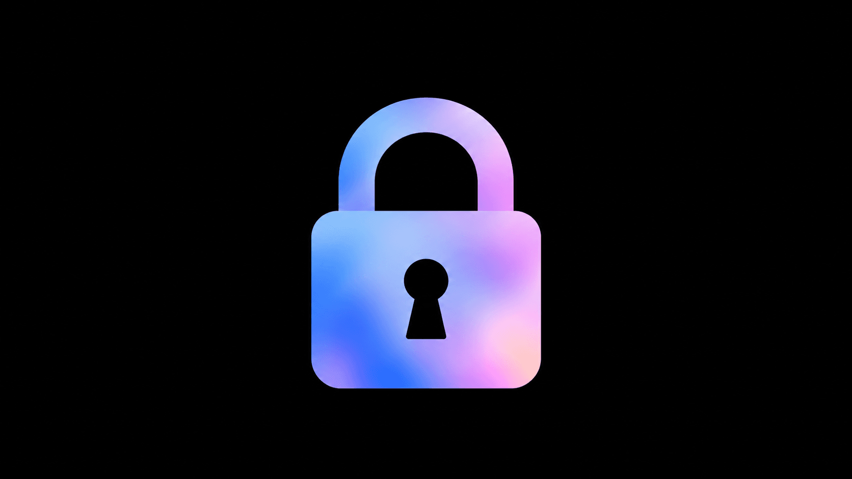 Kallin Intelligence padlock in blue, violet and pink on a black background.
